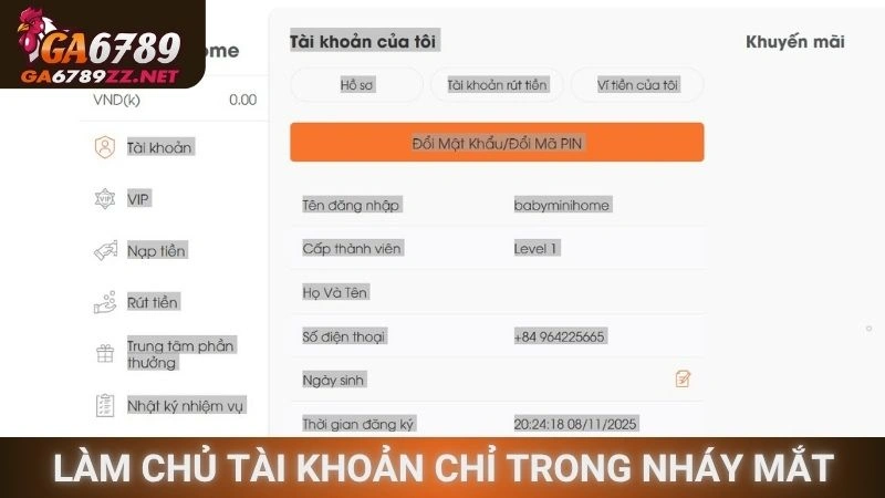 Làm chủ tài khoản chỉ trong nháy mắt