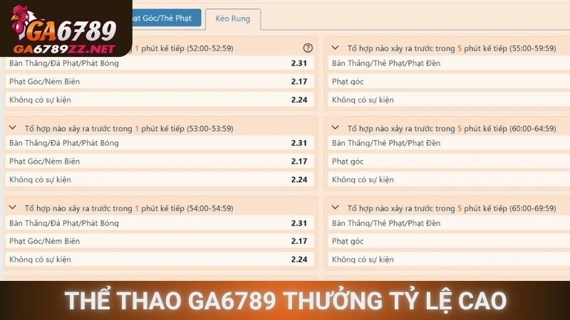 Khám phá Thể thao Ga6789 cùng tỷ lệ đỉnh cao