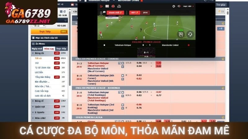 Cá cược đa bộ môn, thỏa mãn đam mê